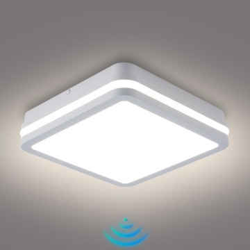 Brilagi - LED spoljašnje svetlo sa senzorom BENE LED/24W/230V 26x26 cm bela IP54