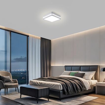 Brilagi - LED spoljašnje svetlo sa senzorom BENE LED/24W/230V 26x26 cm bela IP54