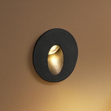 Brilagi - LED spoljašnje ugradno svetlo STAIRDOT LED/2W/230V crno IP65 okruglo