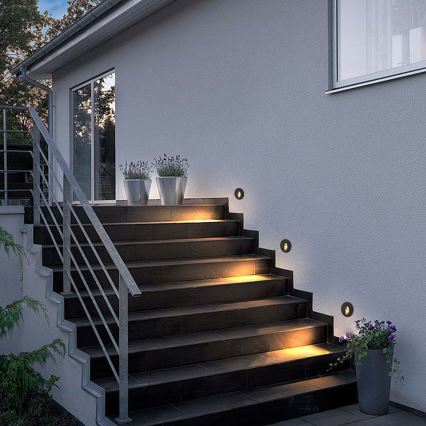 Brilagi - LED spoljašnje ugradno svetlo STAIRDOT LED/2W/230V crno IP65 okruglo