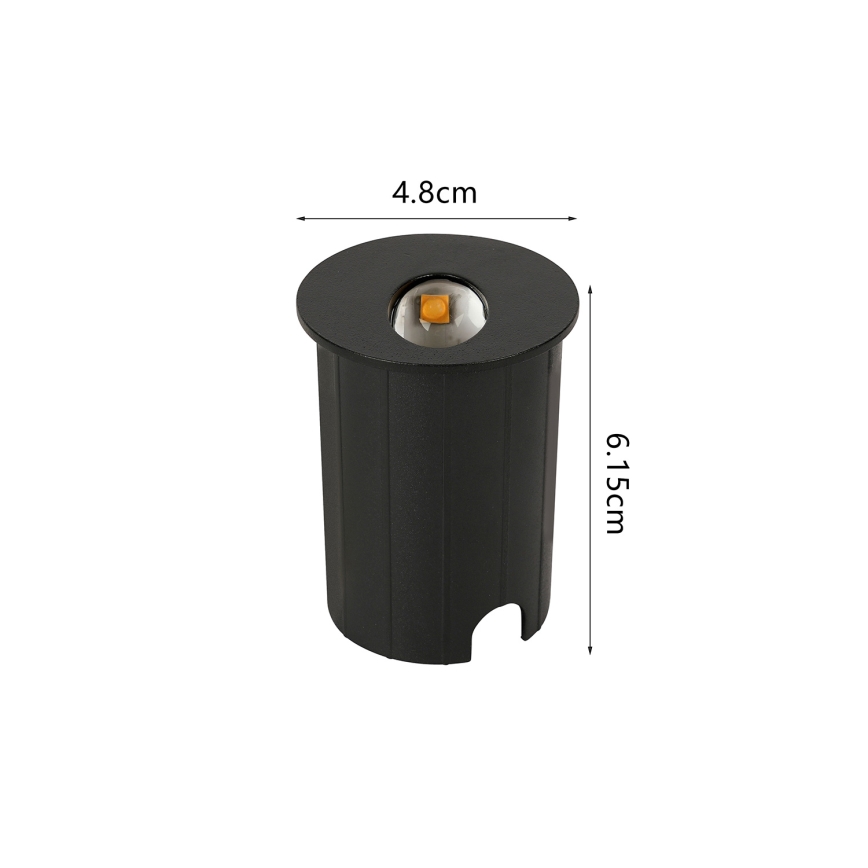 Brilagi - LED spoljašnje ugradno svetlo STAIRDOT LED/2W/230V crno IP65 okruglo