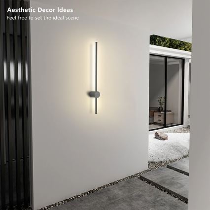Brilagi - LED spoljašnje zidno svetlo AURA LED/12W/230V 4000K IP54 65 cm antracit CRI 90