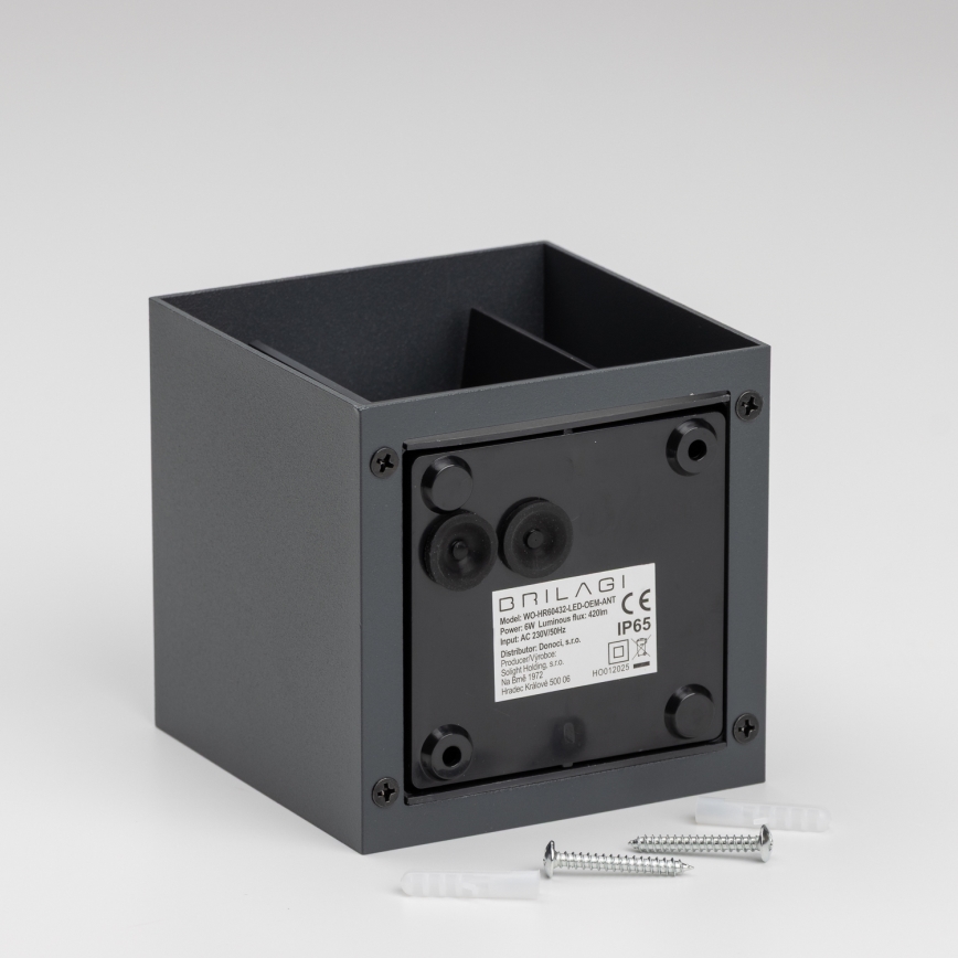 Brilagi - LED spoljašnje zidno svetlo CUBE LED/6W/230V antracit IP54