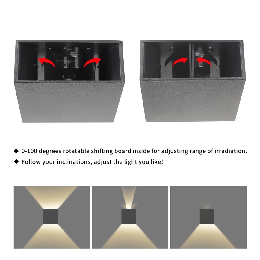 Brilagi - LED spoljašnje zidno svetlo DOUBLERAY LED/4W/230V antracit IP65