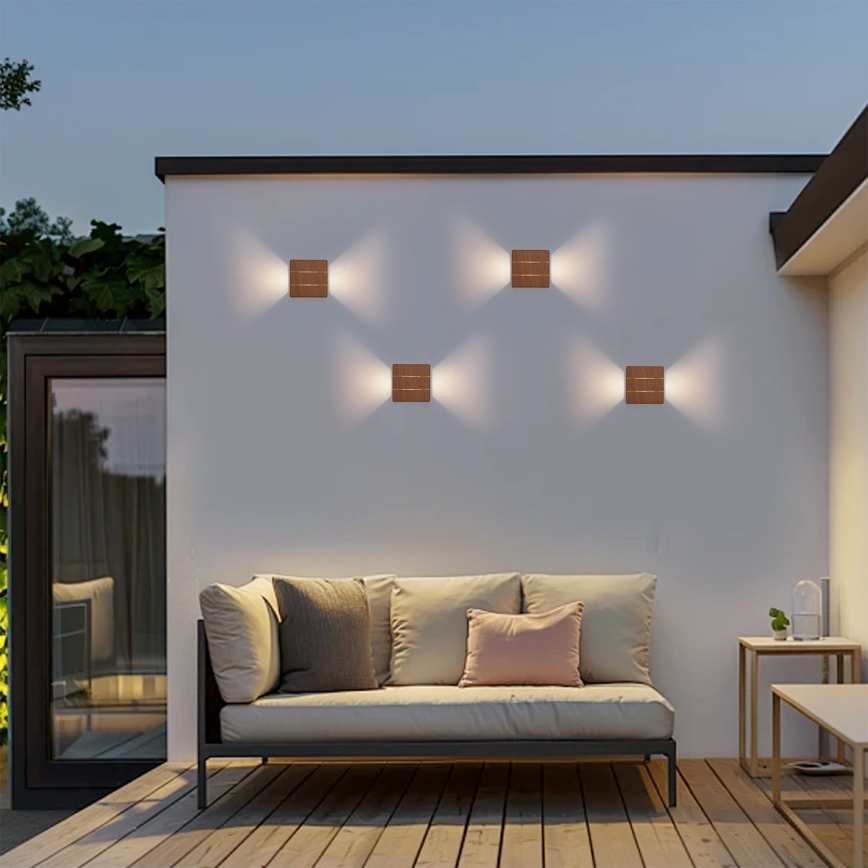 Brilagi - LED spoljašnje zidno svetlo DOUBLERAY LINE LED/6W/230V u drvenom dekoru IP54