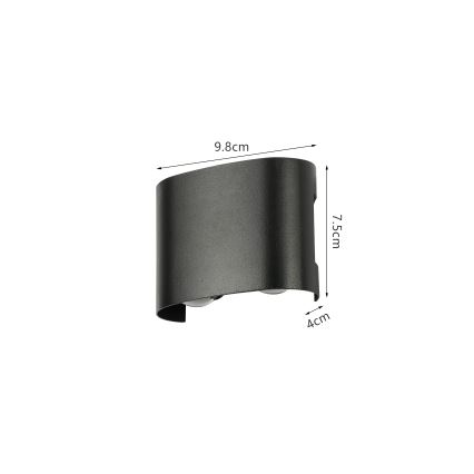 Brilagi - LED spoljašnje zidno svetlo FLAREBOX LED/4W/230V crno IP65