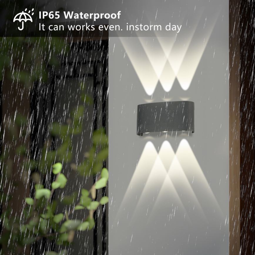 Brilagi - LED spoljašnje zidno svetlo FLAREBOX LED/6W/230V antracit IP65