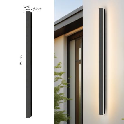 Brilagi - LED spoljašnje zidno svetlo LINEAR LED/32W/230V 4000K IP65 140 cm crna CRI 90