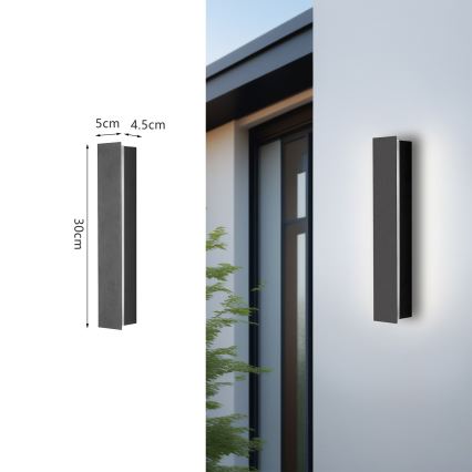 Brilagi - LINEAR LED spoljašnja zidna svetiljka 8W/230V, 4000K, IP65, 30 cm, antracit, CRI 90