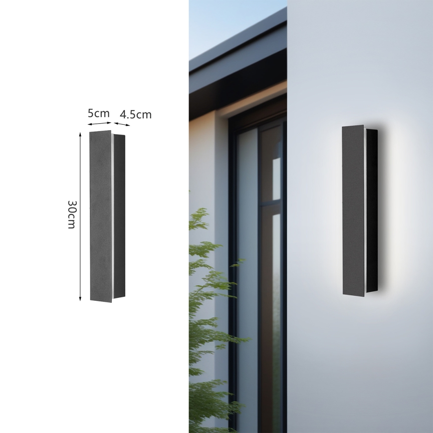 Brilagi - LINEAR LED spoljašnja zidna svetiljka 8W/230V, 4000K, IP65, 30 cm, antracit, CRI 90