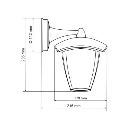 Brilagi - LED spoljašnje zidno svetlo LUNA 1xE27/60W/230V IP44
