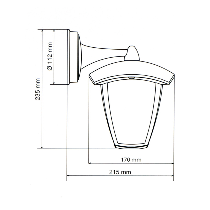 Brilagi - LED spoljašnje zidno svetlo LUNA 1xE27/60W/230V IP44