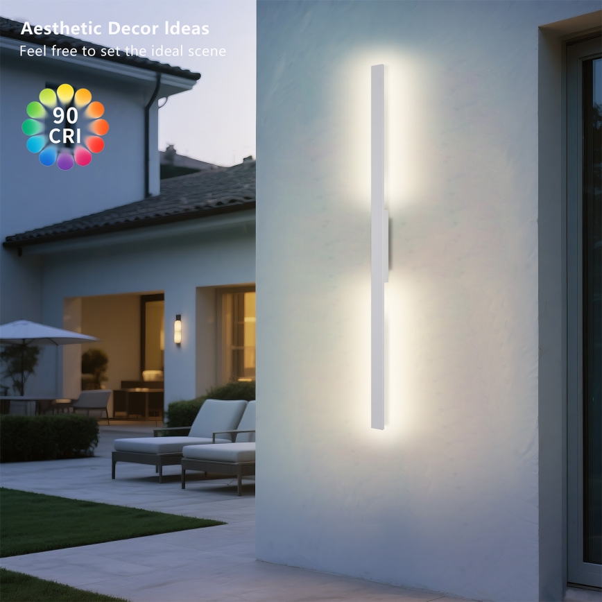Brilagi - LUNA spoljno zidno LED svetlo, 24 W, 230 V, 3000 K, IP65, 100 cm, belo, CRI 90