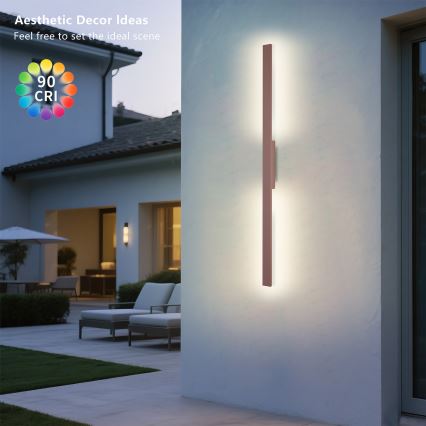 Brilagi - LUNA spoljašnje zidno svetlo LED/24W/230V 3000K IP65 100 cm braon CRI 90