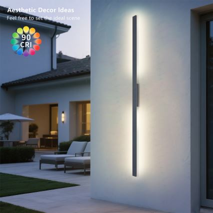 Brilagi - LUNA LED spoljašnje zidno svetlo 30W/230V 3000K IP65 150 cm antracit CRI 90