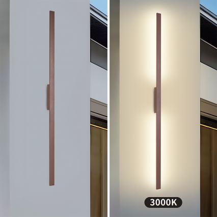 Brilagi - LUNA spoljno zidno LED svetlo 30W/230V 3000K IP65 150 cm smeđa CRI 90