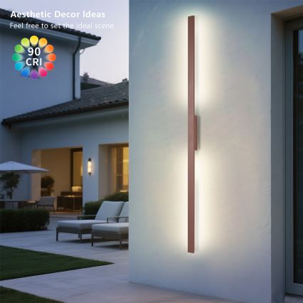 Brilagi - LUNA spoljno zidno LED svetlo 30W/230V 3000K IP65 150 cm smeđa CRI 90