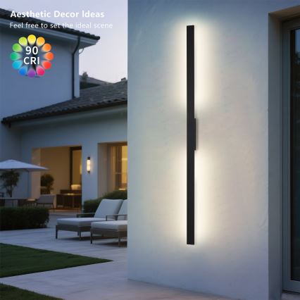 Brilagi - LED spoljašnja zidna svetiljka LUNA LED/30W/230V 4000K IP65 150 cm crna CRI 90