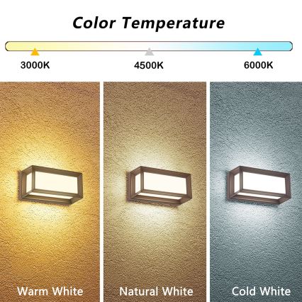 Brilagi - LED spoljašnje zidno svetlo PARKER LED/12W/230V 3000/4500/6000K braon IP44