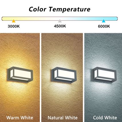 Brilagi - LED spoljašnje zidno svetlo PARKER LED/12W/230V 3000/4500/6000K sivo IP44
