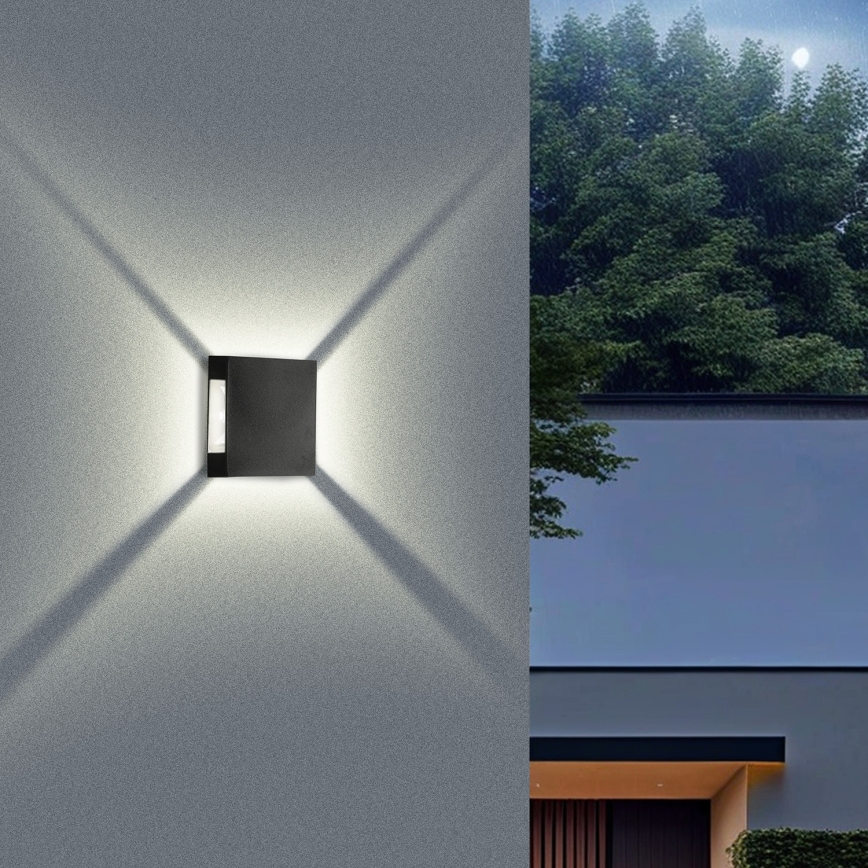 Brilagi - LED spoljašnje zidno svetlo QUADRAY LED/4W/230V crno IP65