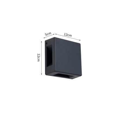 Brilagi - LED spoljašnje zidno svetlo QUADRAY LED/6W/230V antracit IP54