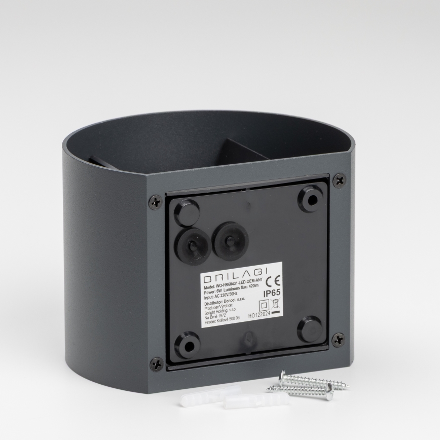 Brilagi - LED spoljašnje zidno svetlo RONDO LED/6W/230V antracitno IP54