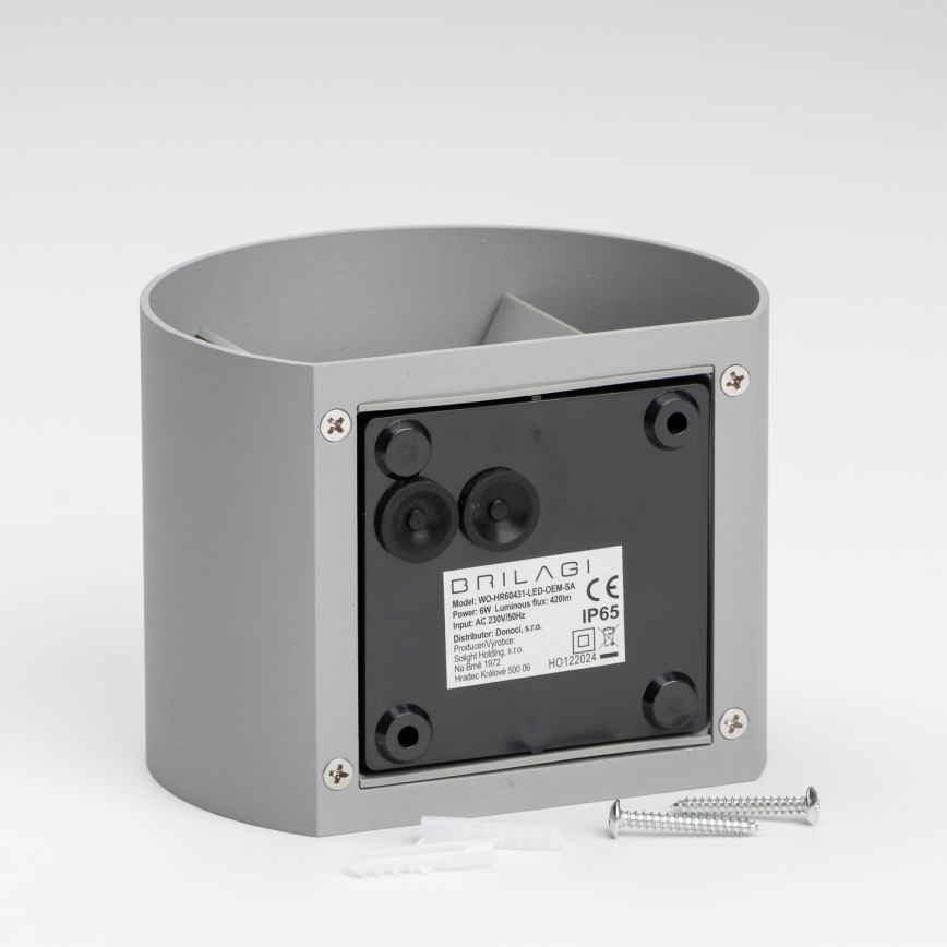 Brilagi - LED spoljašnje zidno svetlo RONDO LED/6W/230V siva IP54