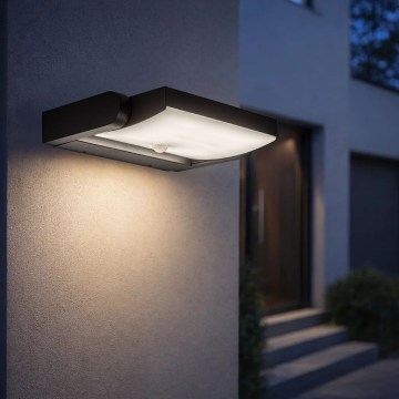 Brilagi - LED spoljašnje zidno svetlo sa senzorom ANKLE LED/18W/230V 3000K IP65 antracit