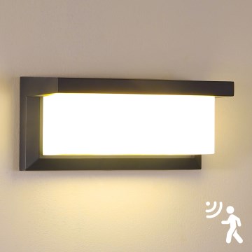 Brilagi - LED spoljašnje zidno svetlo sa senzorom BRICKY LED/12W/230V, antracit, IP54