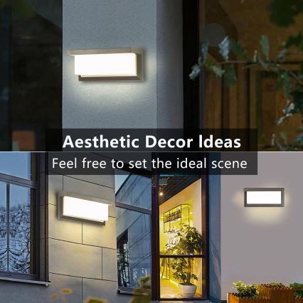 Brilagi - LED spoljašnje zidno svetlo sa senzorom BRICKY LED/12W/230V sivo IP54