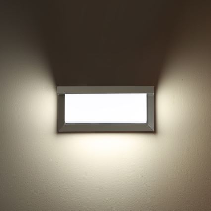 Brilagi - LED spoljašnje zidno svetlo sa senzorom BRICKY LED/12W/230V sivo IP54