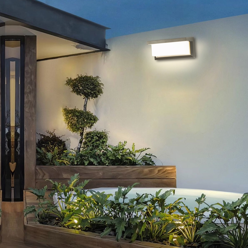 Brilagi - LED spoljašnje zidno svetlo sa senzorom BRICKY LED/12W/230V sivo IP54