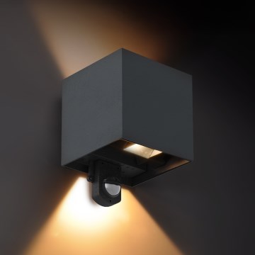 Brilagi - LED spoljašnje zidno svetlo sa senzorom CUBE LED/6W/230V antracit IP65