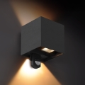 Brilagi - LED spoljašnje zidno svetlo sa senzorom CUBE LED/6W/230V crno IP65