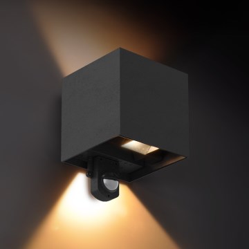 Brilagi - LED spoljašnje zidno svetlo sa senzorom CUBE LED/6W/230V crno IP65