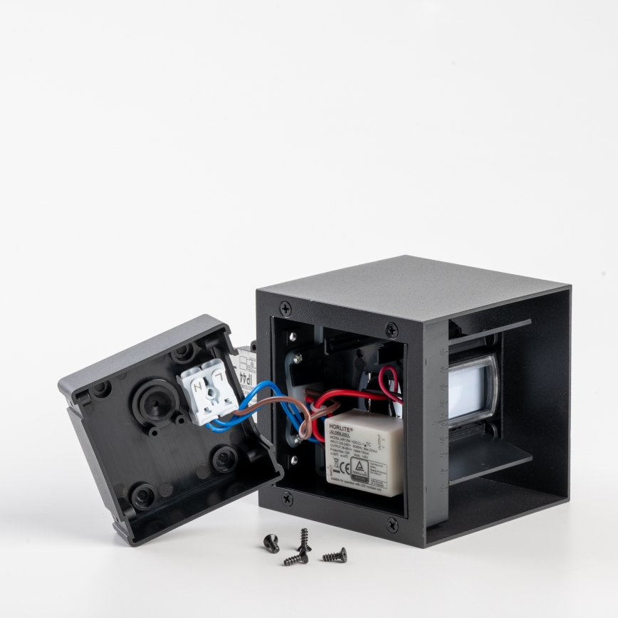 BRILAGI - LED spoljašnje zidno svetlo sa senzorom CUBE LED/6W/230V crno IP65