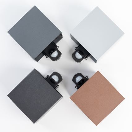 BRILAGI - LED spoljašnje zidno svetlo sa senzorom CUBE LED/6W/230V sivo IP65