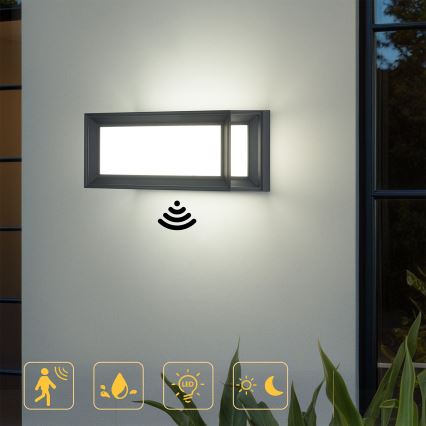 Brilagi - LED spoljno zidno svetlo sa senzorom PARKER LED/12W/230V antracit IP44