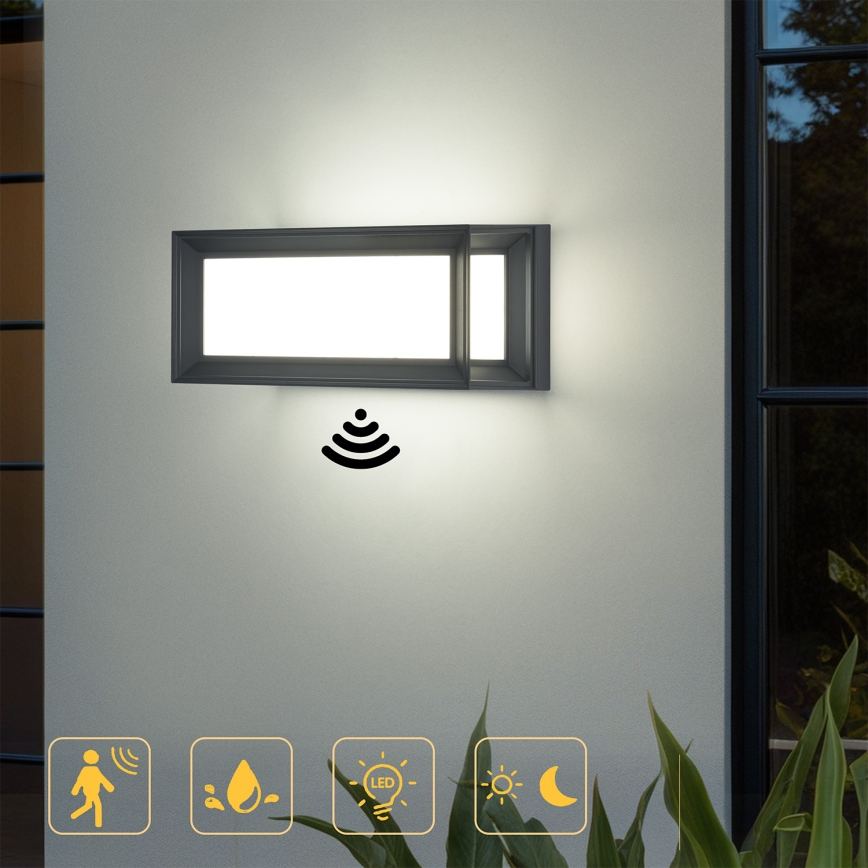 Brilagi - LED spoljno zidno svetlo sa senzorom PARKER LED/12W/230V antracit IP44