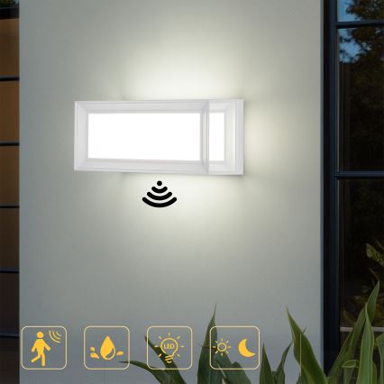 Brilagi - LED spoljašnje zidno svetlo sa senzorom PARKER LED/12W/230V, belo, IP44