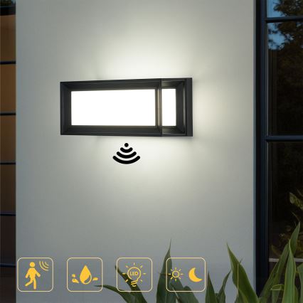 Brilagi - LED spoljašnje zidno svetlo sa senzorom PARKER LED/12W/230V crna IP44