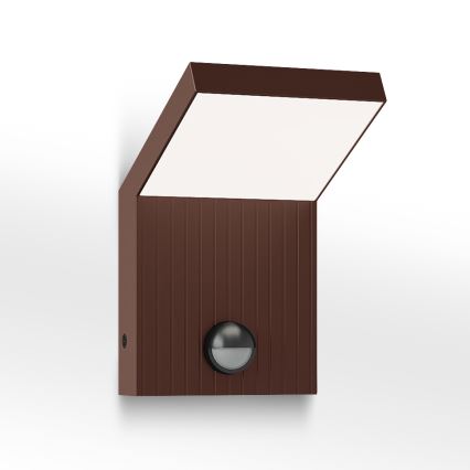 BRILAGI - LED spoljašnje zidno svetlo sa senzorom RIANO LED/8W/230V braon IP65