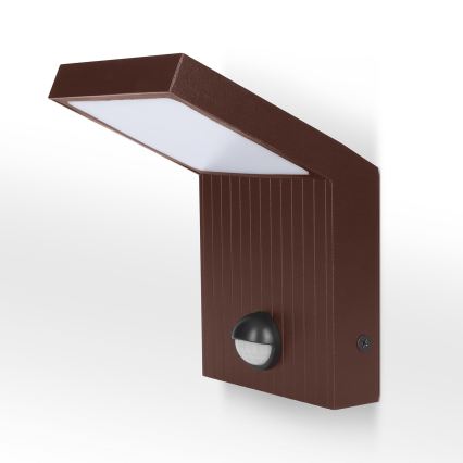 BRILAGI - LED spoljašnje zidno svetlo sa senzorom RIANO LED/8W/230V braon IP65