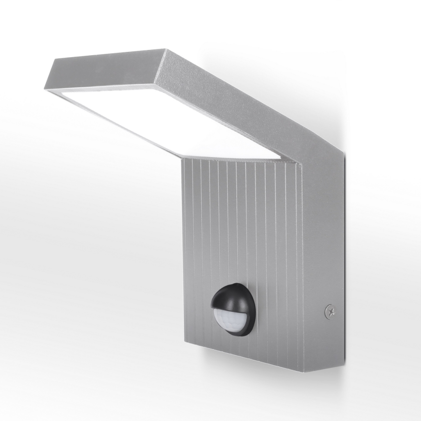 Brilagi - LED spoljašnje zidno svetlo sa senzorom RIANO LED/8W/230V srebrno IP65