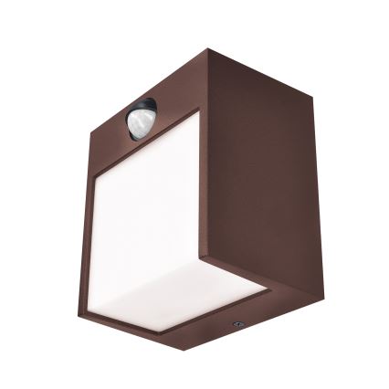 Brilagi - LED spoljašnje zidno svetlo sa senzorom TERNI LED/12W/230V braon IP44