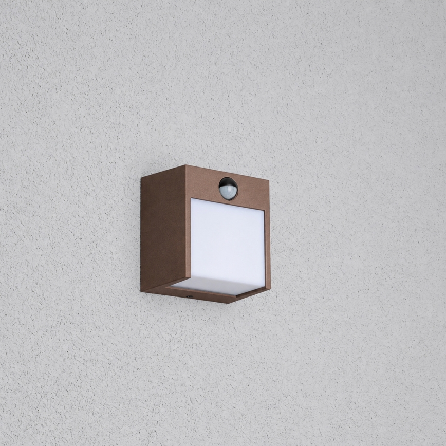 BRILAGI - LED spoljašnje zidno svetlo sa senzorom TERNI LED/12W/230V braon IP44