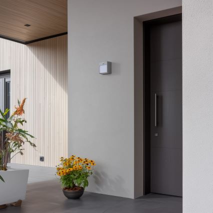 Brilagi - LED Spoljašnje zidno svetlo sa senzorom TERNI LED/12W/230V sivo IP44