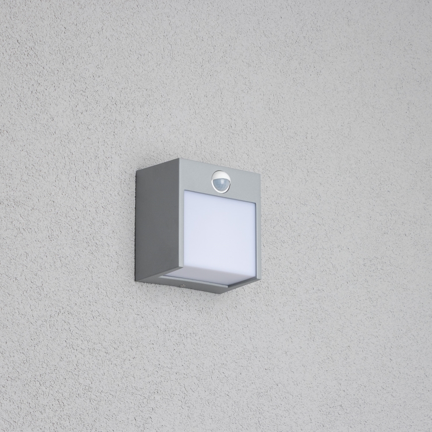 Brilagi - LED Spoljašnje zidno svetlo sa senzorom TERNI LED/12W/230V sivo IP44