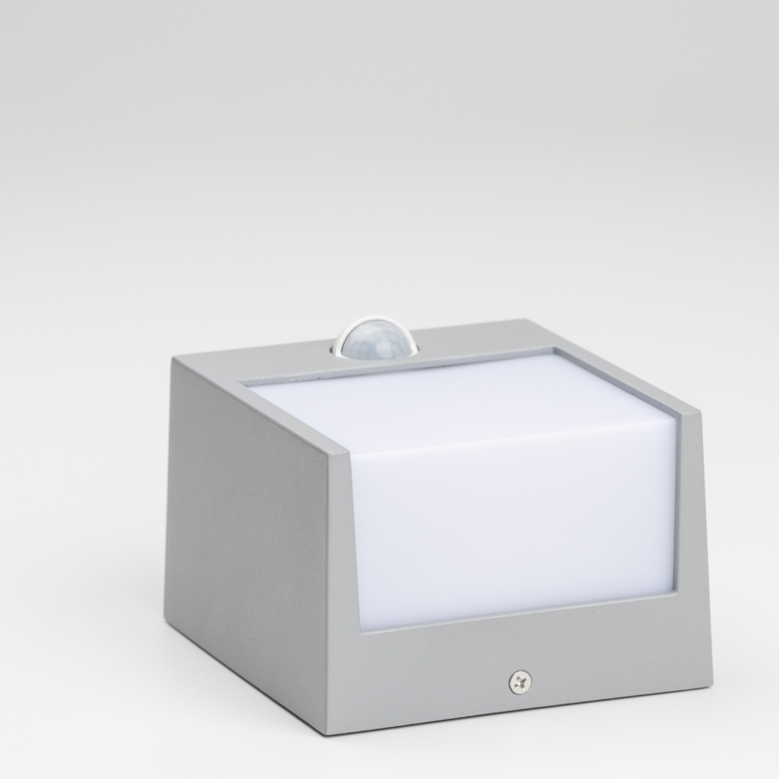 Brilagi - LED Spoljašnje zidno svetlo sa senzorom TERNI LED/12W/230V sivo IP44